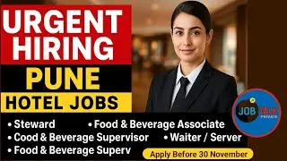 Big Hiring in Pune Hotels | Steward, Captain, Barista, Chef Jobs | Direct Apply