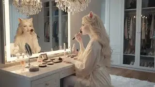 Elegant Cat Getting Ready ✨ | Cute AI Animation with Cinematic Beauty 🐾💄 #cat #cute #foryou #viral