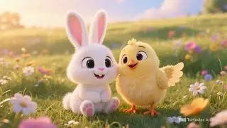 Cute Fluffy Bunny and Cute Fluffy Chick Friends | Toddler Kids Song for Children