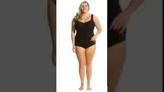 Maxine Plus Size Solids Spa Shirred Girl Leg One Piece Swimsuit | SwimOutlet.com