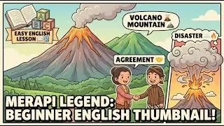 Изучайте английский язык легко с помощью легенды о горе Мерапи 🌋⛰️ | История для начинающих изуча...