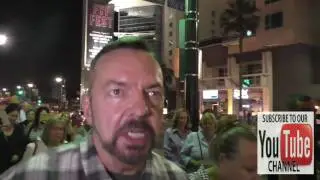 Alan Ball talks about the bag in American Beauty outside Pantages Theatre in Hollywood