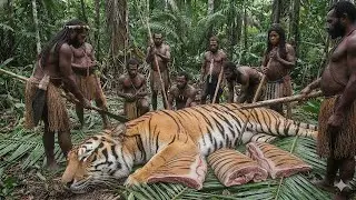 Bengal Tiger vs Korowai Tribe &ndash; Real Treehouse Life and Untold Survival Story!