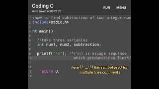 c program for subtraction of two numbers | C tutorials.