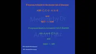 ARR, ARI, NNT,NNH..  (Biostatistics)