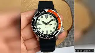 Tandorio 41mm 200M Waterproof Diving NH35 Automatic Watch Men Full Lume Dial Sapphire Glass SKX Rubb