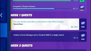 Spend bars Week 1 Challenge Quest Season Quest