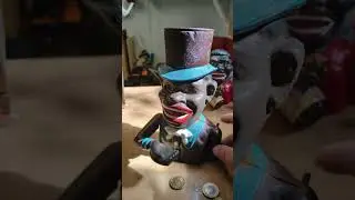 Over 100 years old cast iron bank #collection #bank #jolly #tophat #castiron #JEStevens