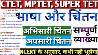 भाषा और चिंतन|भाषा और विचार|चिंतन|अभिसारी चिंतन और अपसारी चिंतन|language and thought|ctet pedagogy