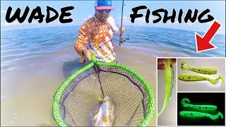 WADE FISHING for REDFISH and TROUT in Arroyo City | Port Mansfield, Tx | AM Soft Plastics