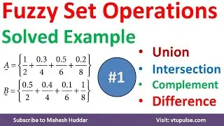 7. Fuzzy Sets Solved Example Union Intersection Complement Difference in Fuzzy Logic Mahesh Huddar