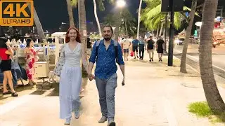🇹🇭Pattaya Beach Evening Walk | Sunset & Coconut Trees    芭提雅海灘黃昏散步｜夕陽與椰子樹