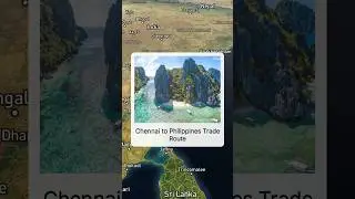India to Phillipines trade route , Malaysia, Singapore, Indonesia, 3d Animation on Map, #travelling
