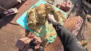 The easiest way to lay bricks overhand (pic and dip) #bricklaying #brickwork 