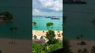Spectacular View from cable car 🚡 Beautiful Sentosa Beach #shorts #singapore #pvcreations