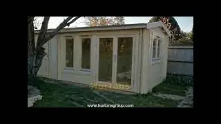 6x3m insulated garden cabin with side storage room
