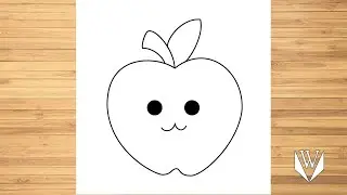 Wie zeichnet man Apfel | Schritt f&uuml;r Schritt | Easy Drawing | Kostenloser Download Malvorlagen