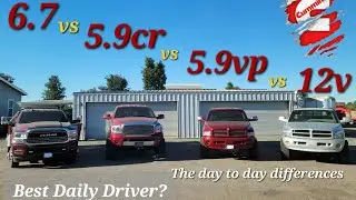 Dodge Cummins Ram 6.7 vs 5.9cr vs 5.9vp vs 12V. Daily Driven Differences, the Details!