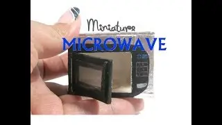 DIY Stainless Steel Microwave Oven Wood Aluminum Dollhouse Miniature