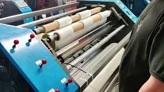 1000mm semi-automatic stretch film rewinder Specially designed for rewinding and slitting #testing