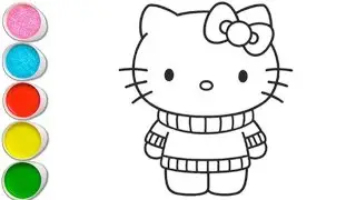 Winter Hello Kitty Drawing ❄️ | Easy Cute Drawing for Kids | How to Draw Winter Hello Kitty 🐱❄️