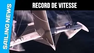 Hydropt&egrave;re : record de vitesse &agrave; la voile ! le bateau vole