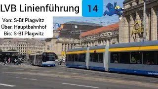 LVB Linienführung 14 S-Bf Plagwitz - Hauptbahnhof - S-Bf Plagwitz
