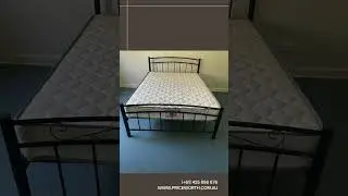 Minimalist Queen Bed 🛌 Sleek Black Metal, Sturdy Build
