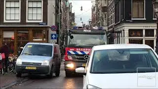 Amsterdam Herengracht fire truck almost gets stuck