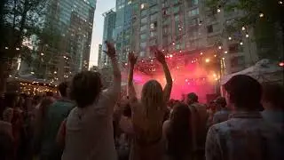 Sunset Salsa Latin Vibes | Energetic Outdoor Concert in Urban Glow
