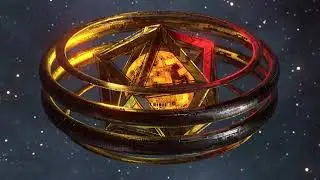 🌌 Cosmic Dyson Sphere: Golden Geometric Orbit | 4K Sci-Fi Animation