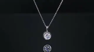 2.0 ct Moissanite Bubble Pendant Necklace 18k Gold Plated PMO 068