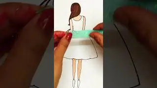 Glitter Washi Tape Dress #shorts #youtubeshorts #art