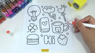 Relaxing Art Therapy: Coloring Kawaii Food & Objects