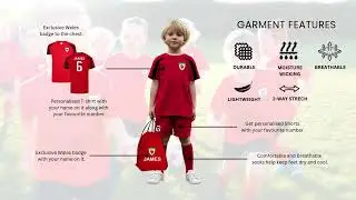 Personalised Kids Wales Style Football Kit #football #footballkits #wales #walesrugby #footballshirt