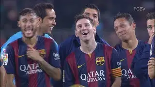 Messi se ríe del caño a Milner en el Camp Nou // Messi laughs panna Milner