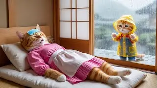 🐱😿 Rain, Fever & Hope: Brave Kitten Calls a Doctor to Save Mama Cat ❤️‍🩹