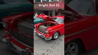 Bright Red 55 #classic #vintage #sharp #belair #carshow #chevrolet