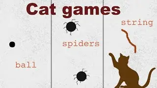 CAT GAMES (HD) | catching string, spider, ball | video for cat , games on screen