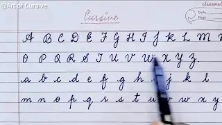 # English alphabets in a two line copybook/Cursive writing/English writing.