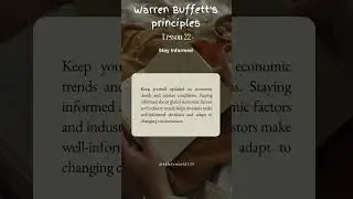 Warren Buffet's Finance Lessons 22