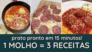 3 RECEITAS COM MOLHO DE TOMATE | Receitas de 15 minutos, saudáveis e práticas com molho de tomate
