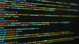 Computer code running on a screen