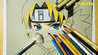 Легкий рисунок Темари (персонаж Наруто) | Раскрашивание манги карандашами prismacolor # Shorts [126]