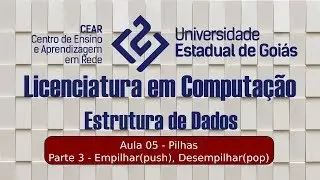 AULA05 - PARTE 03: Pilhas - Empilhar(push), Desempilhar(pop), Ver(peek)