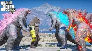 Godzilla x Kong vs Nuclear Godzilla, Godzilla 2021 - The Rematch ( GTA V Mods )