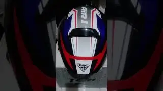 Jitsu air 1 pakai visor iridium blue, pinlock, anti fog dan anti rain, intercom dan spoiler clear