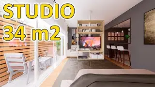 STUDIO - 34 m2 - BAIXO CUSTO DE CONSTRU&Ccedil;&Atilde;O - ALTA LUCRATIVIDADE COM ALUGUEL - CONFORTO E PRATICIDADE