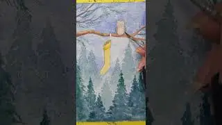 Painting an Owl and His Christmas Stocking in Watercolour &ndash; Quicktime Step-by-Step #howtopaint