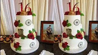 Pastel para sweet 16 para 100 personas. 